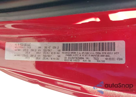 2019 Ram 1500 Classic Express 4X2 6'4 Box from USA, damaged, VIN 3C6JR6AT3KG500844